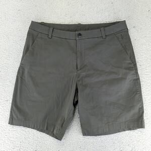 Lululemon Commission Shorts Slim Fit Chino M7AAAS Green Stretch Golf Men's 34‎